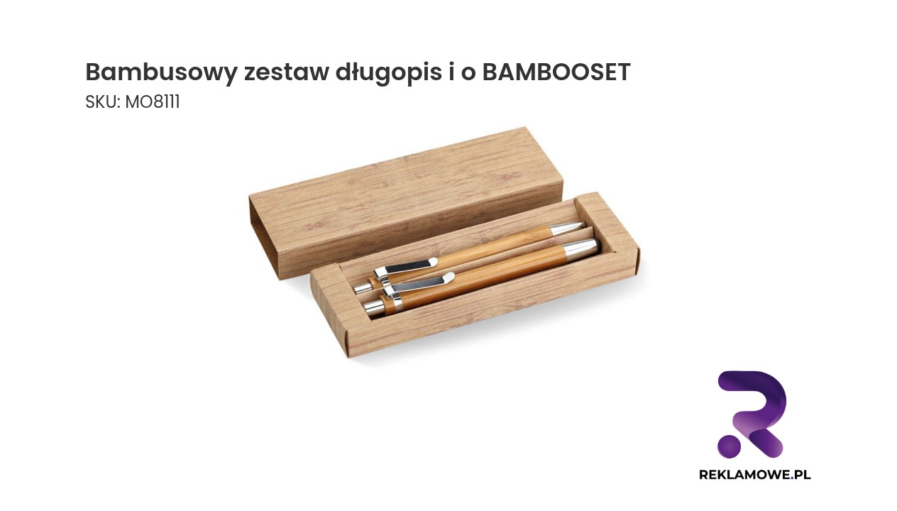 Bambusowy zestaw długopis i o BAMBOOSET Zestaw długopis bambusowy i organizer BAMBOOSET