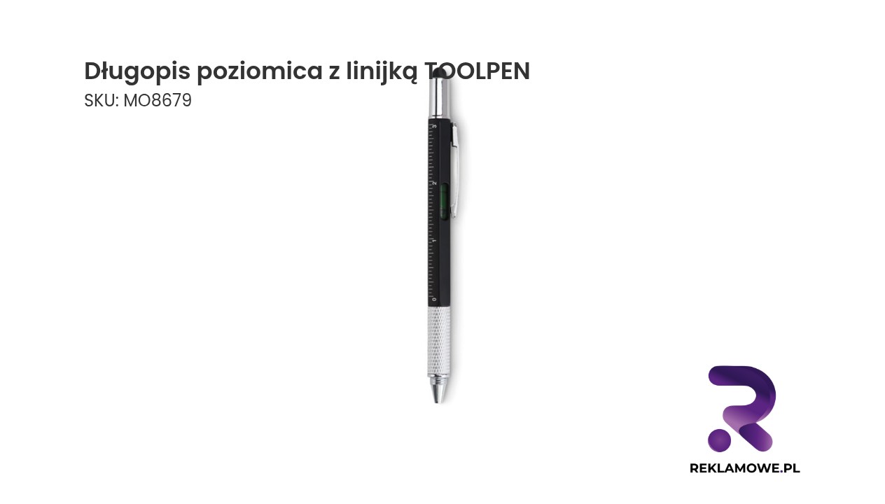 Długopis poziomica z linijką TOOLPEN