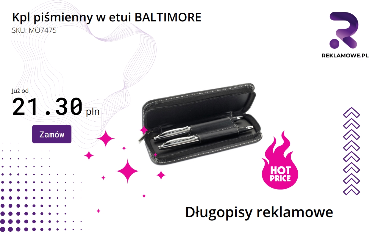 Komplet piśmienny Baltimore w eleganckim etui