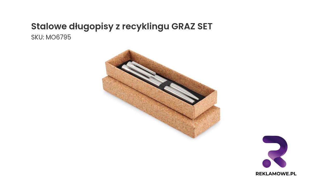 Stalowe długopisy z recyklingu GRAZ SET Stalowe długopisy z recyklingu GRAZ SET
