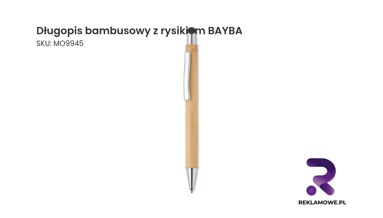 Długopis bambusowy z rysikiem marki BAYBA