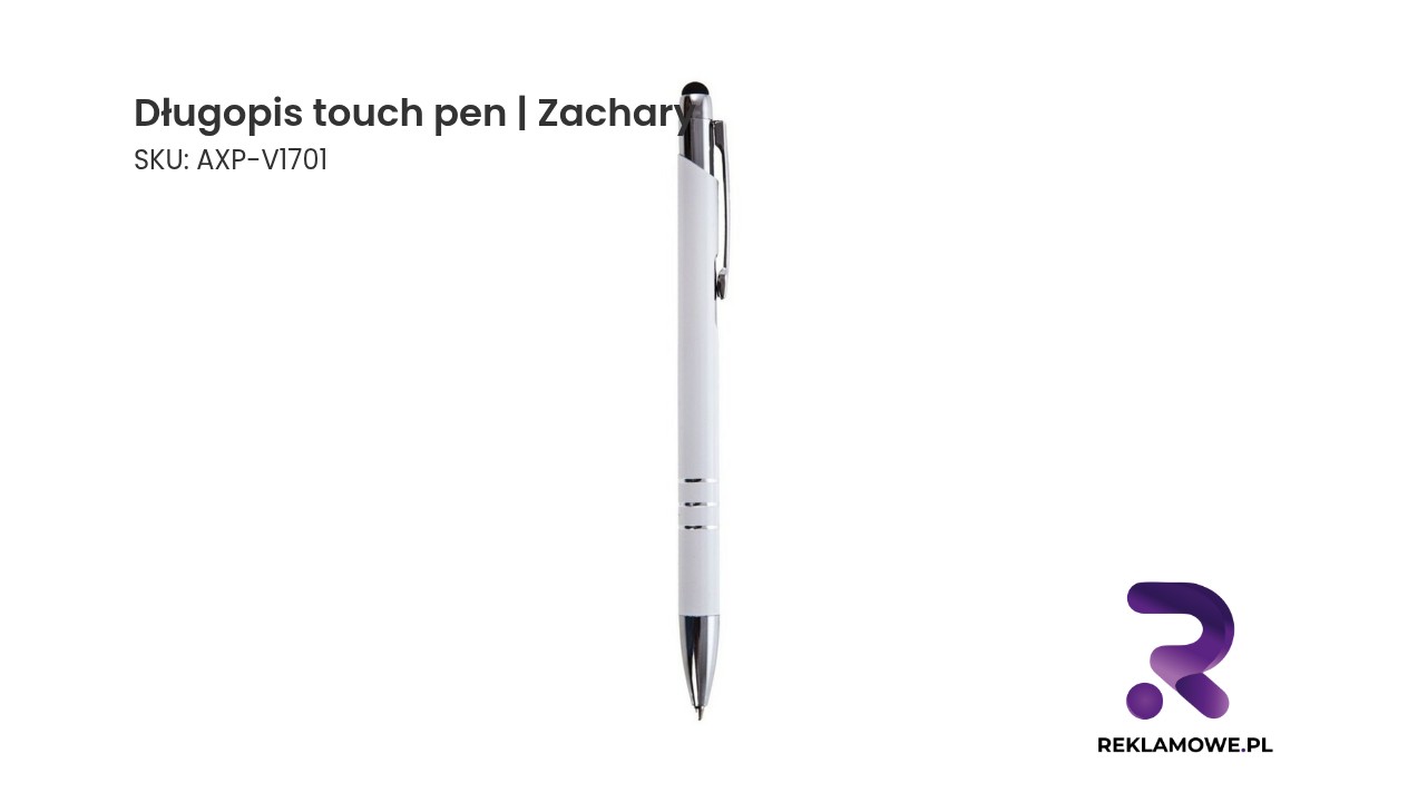 Długopis touch pen Zachary – elegancki długopis z końcówką do ekranów dotykowych