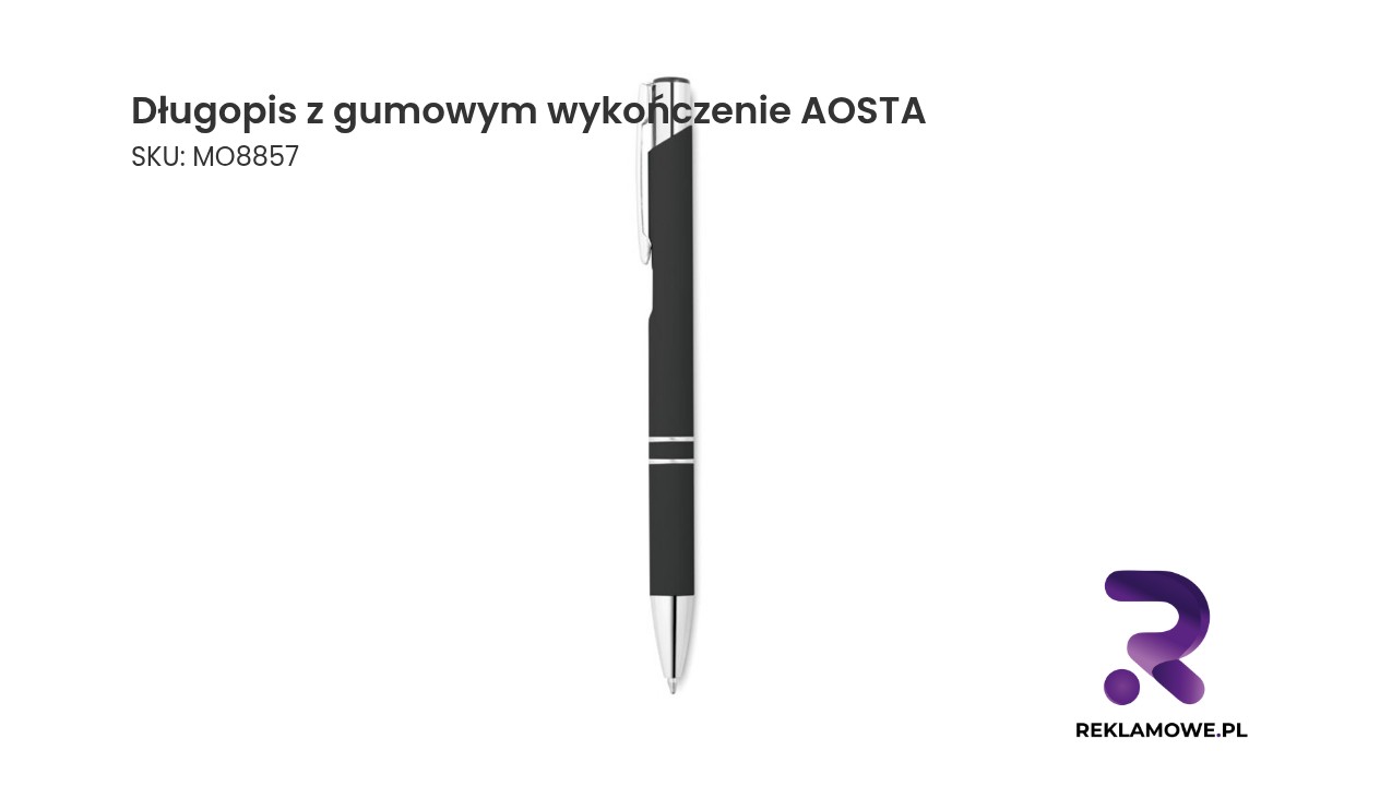 Długopis z gumowym wykończenie AOSTA Długopis z gumowym wykończeniem AOSTA