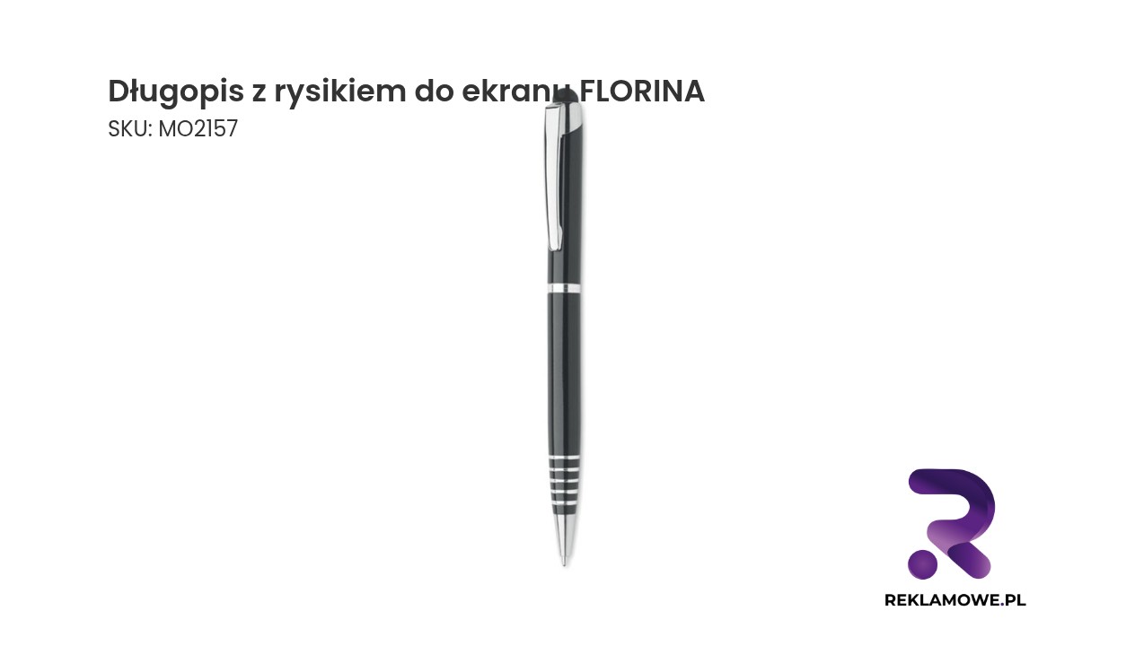 Długopis z rysikiem do ekranu FLORINA – elegancki długopis do obsługi ekranów dotykowych